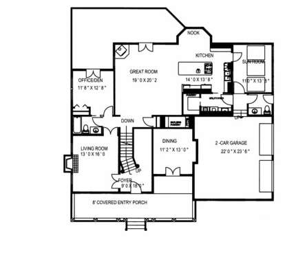 First Floor for House Plan #039-00515