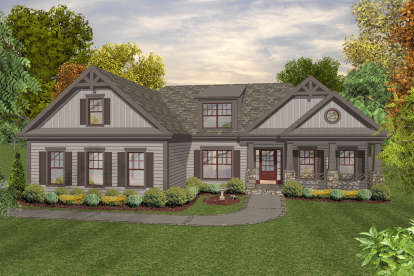 Craftsman House Plan #036-00227 Elevation Photo