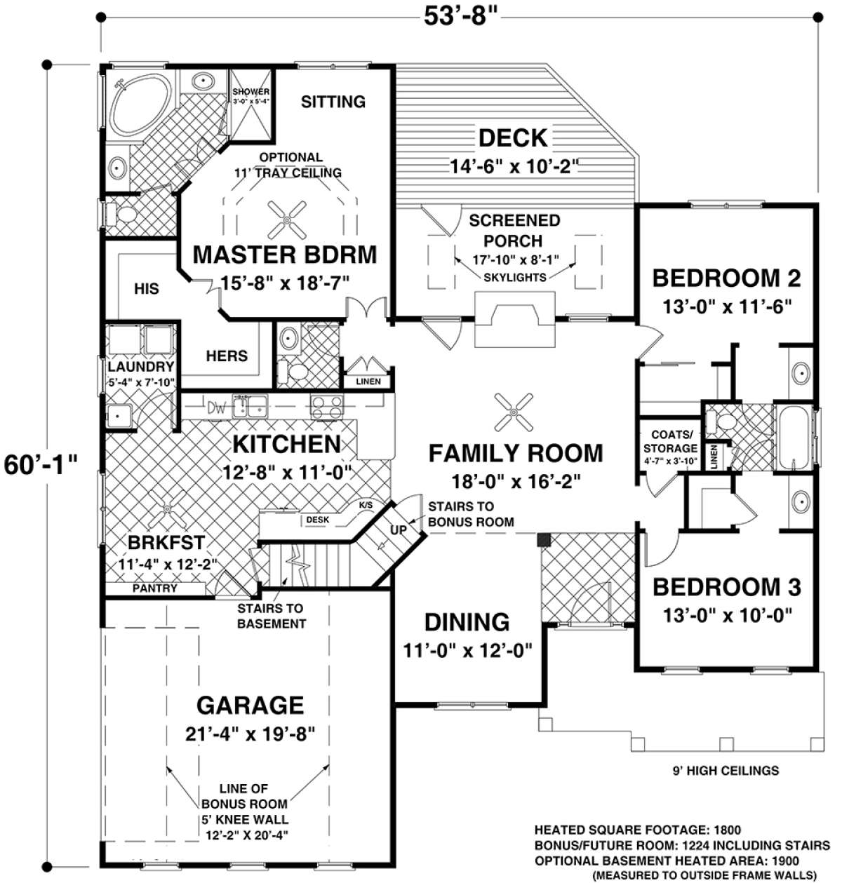 Main Floor for House Plan #036-00227