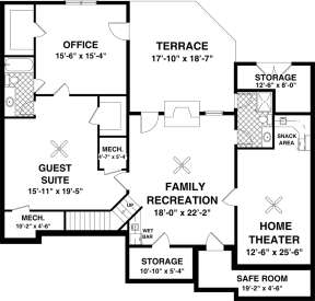 Optional Finished Basement for House Plan #036-00227