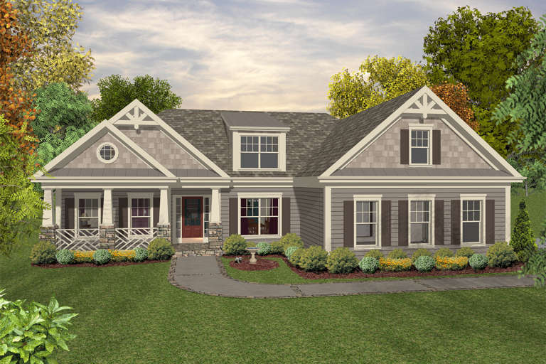 Craftsman House Plan #036-00228 Elevation Photo