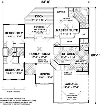 Main Floor for House Plan #036-00228