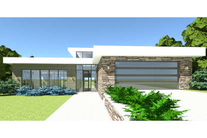 Modern House Plan #028-00135 Elevation Photo