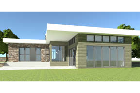 Modern House Plan #028-00135 Elevation Photo