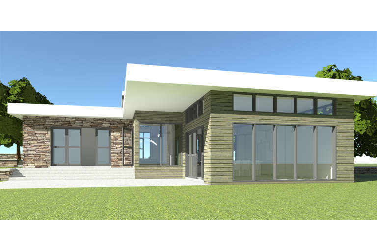 Modern House Plan #028-00135 Elevation Photo