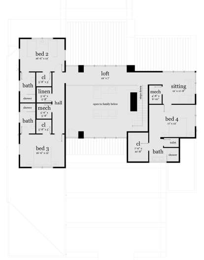 Second Floor for House Plan #028-00138