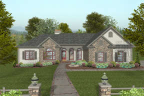 Ranch House Plan #036-00232 Elevation Photo