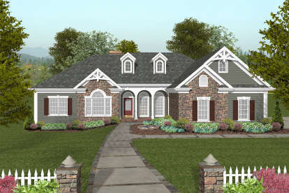 Country House Plan #036-00235 Elevation Photo