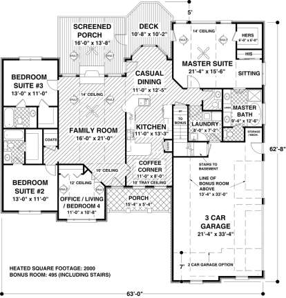 Main Floor for House Plan #036-00239