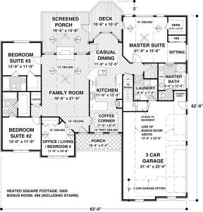 Main Floor for House Plan #036-00240