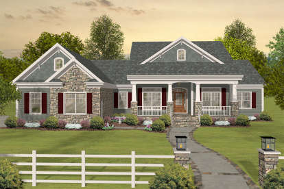 Country House Plan #036-00243 Elevation Photo