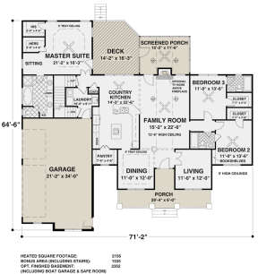 Main Floor for House Plan #036-00243