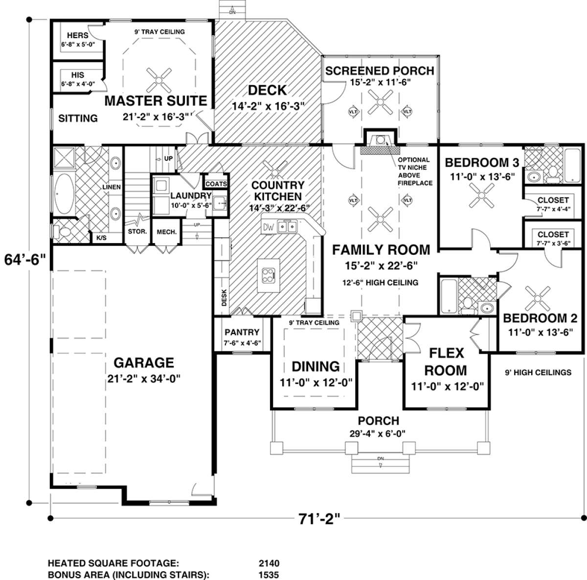 Main Floor for House Plan #036-00244