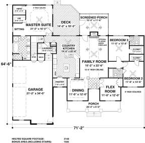 Main Floor for House Plan #036-00244