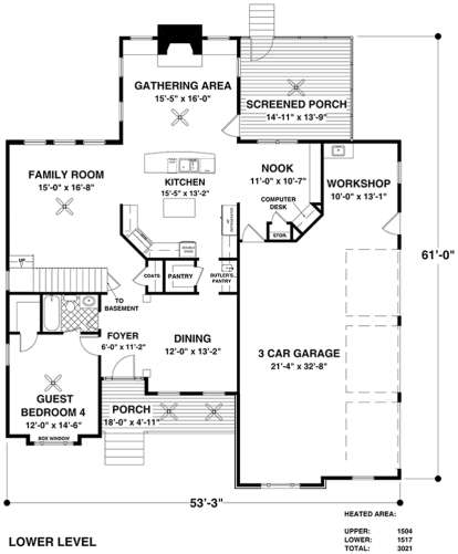 Main Floor for House Plan #036-00249