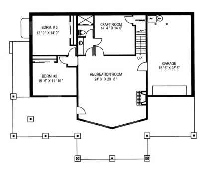 Basement Floor for House Plan #039-00518
