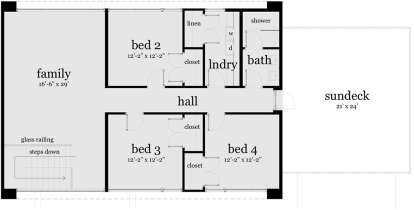Second Floor for House Plan #028-00140