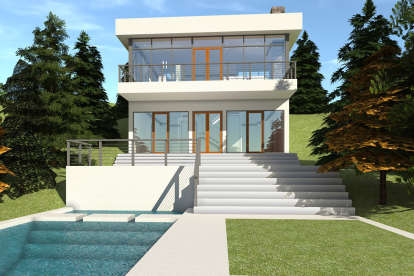 Modern House Plan #028-00145 Elevation Photo