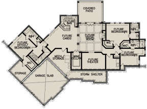 Unfinished Basement Layout for House Plan #699-00100