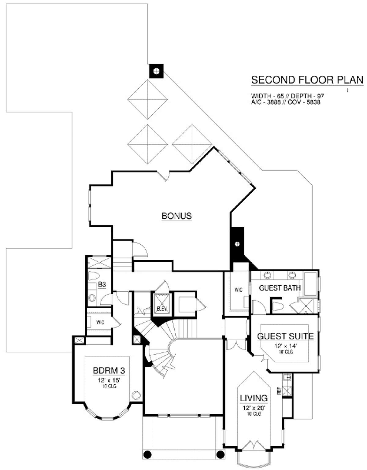 Second Floor for House Plan #5445-00334