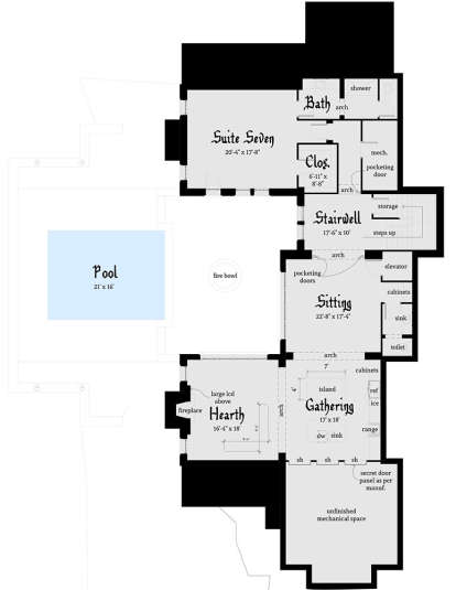 Basment for House Plan #028-00150