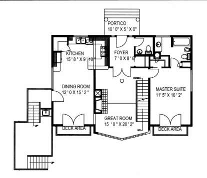First Floor for House Plan #039-00520