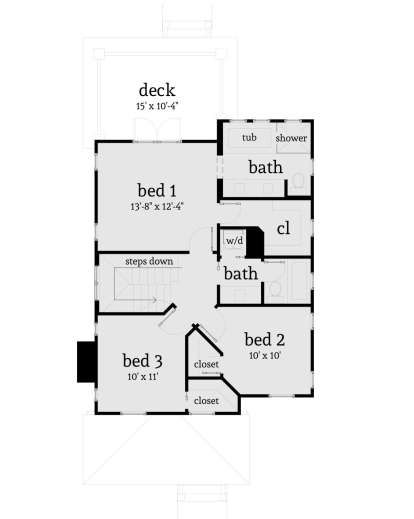 Second Floor for House Plan #028-00154