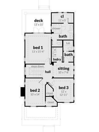 Second Floor for House Plan #028-00155