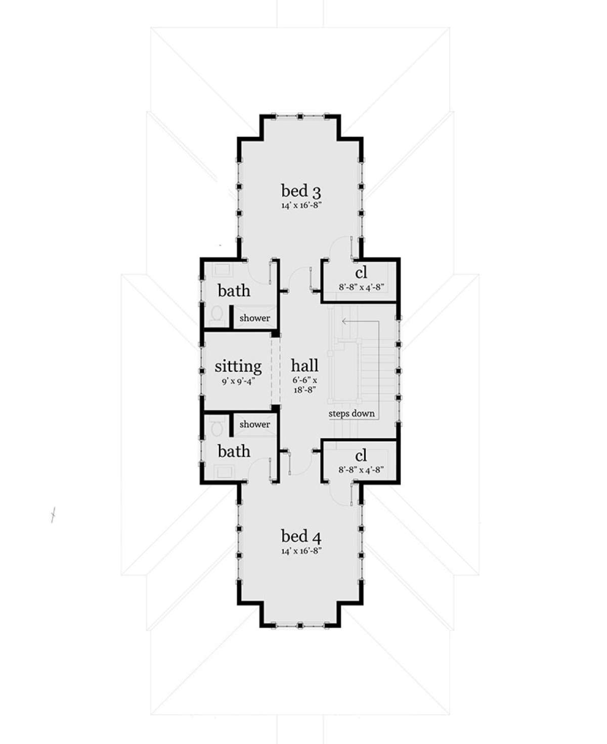 Second Floor for House Plan #028-00156