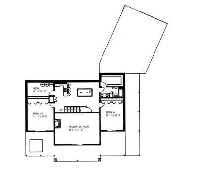 Basement Floor for House Plan #039-00521