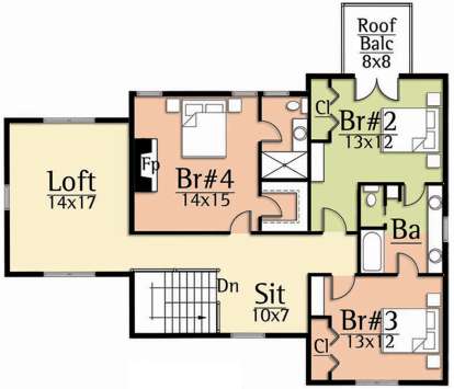 Second Floor for House Plan #8504-00126