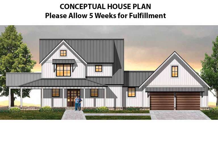 Modern Farmhouse House Plan #8504-00129 Elevation Photo