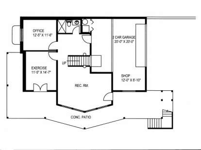 Basement Floor for House Plan #039-00522