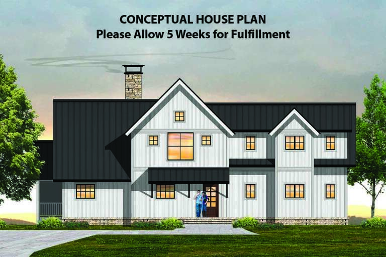 Modern Farmhouse House Plan #8504-00137 Elevation Photo