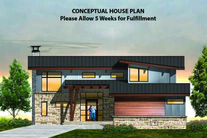 Contemporary House Plan #8504-00138 Elevation Photo
