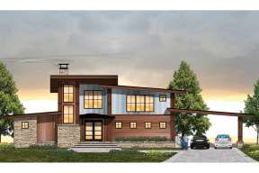 Modern  House Plan #8504-00141 Elevation Photo