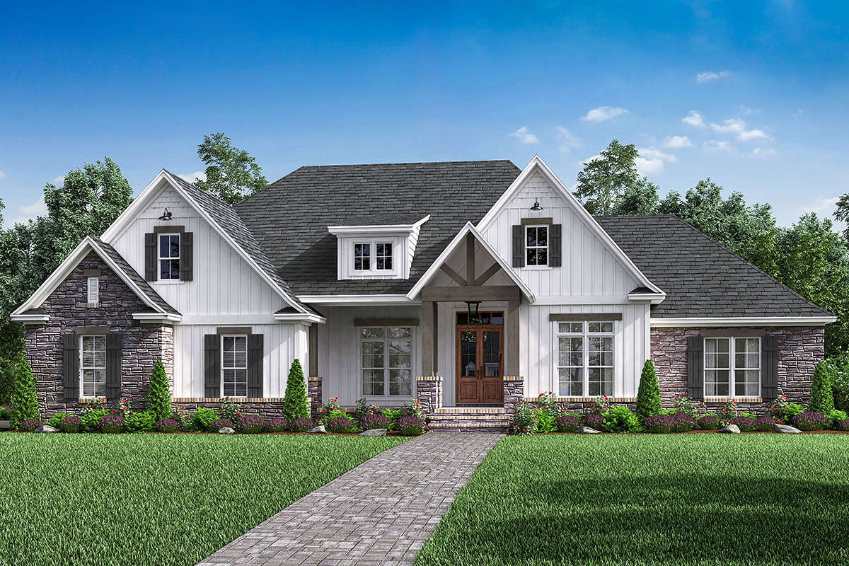 Craftsman Plan 2,589 Square Feet, 45 Bedrooms, 2.5