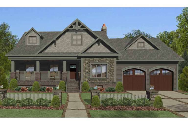 Craftsman House Plan #036-00252 Elevation Photo