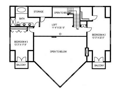 Second Floor for House Plan #039-00524