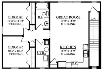 Second Floor Over Garage for House Plan #3978-00044