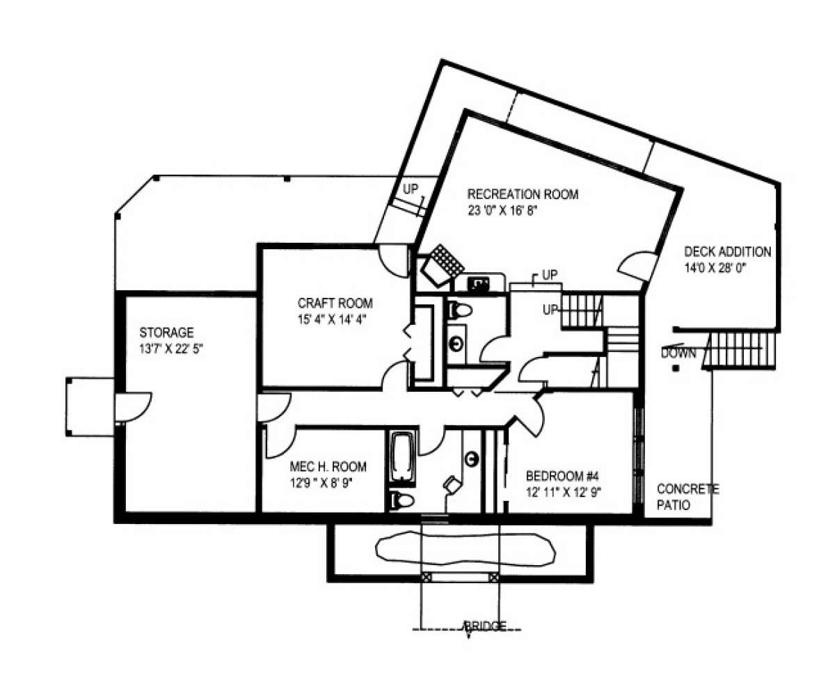 Basement Floor for House Plan #039-00526