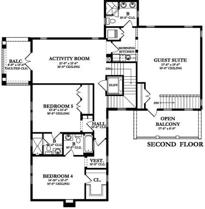 Second Floor for House Plan #3978-00047