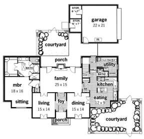 Floorplan 1 for House Plan #048-00178