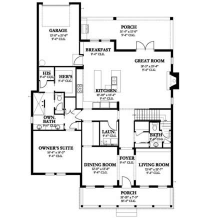 Main Floor  for House Plan #3978-00054