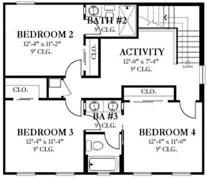 Second Floor for House Plan #3978-00054