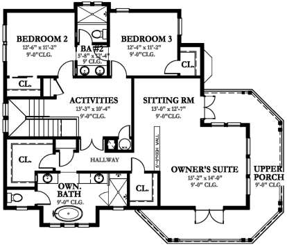 Second Floor for House Plan #3978-00055