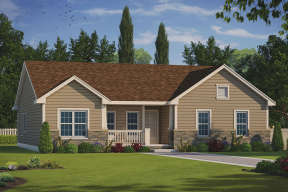 Ranch House Plan #402-01542 Elevation Photo