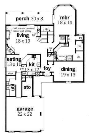 Floorplan 1 for House Plan #048-00179