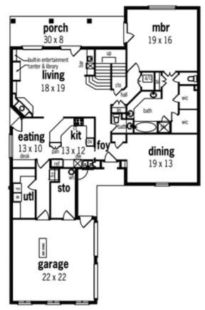Floorplan 1 for House Plan #048-00180