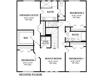 Second Floor for House Plan #3978-00107